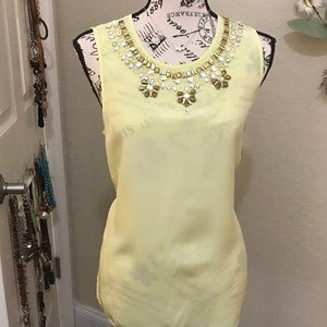 Lilly Pulitzer Silk Lime green top with BLING NWT